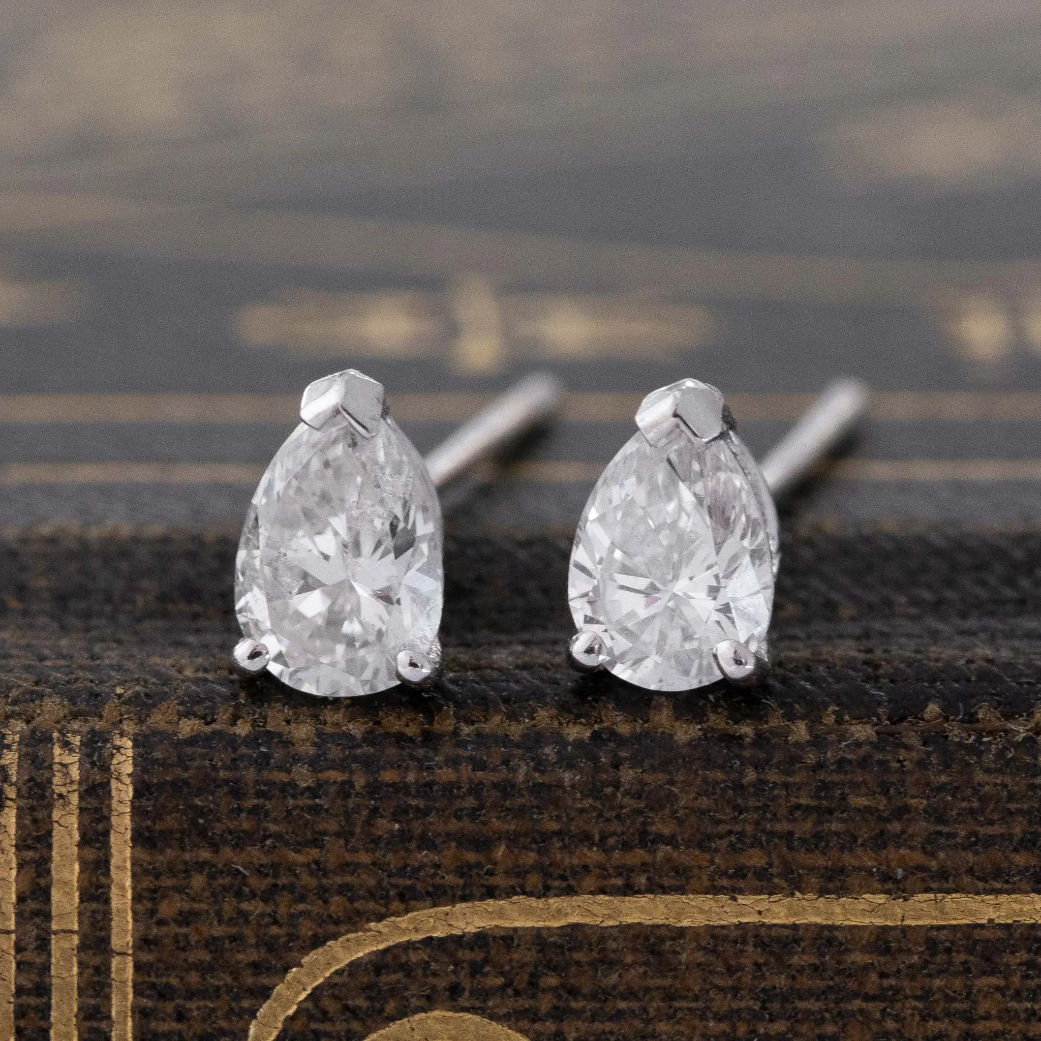 .70ctw Pear Cut Diamond Stud Earrings