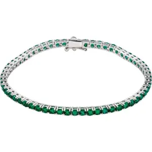 7.30 ct. Genuine Emerald Tennis Bracelet 7.25 inches