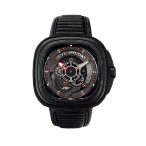 7Friday Black Leather Strap Black Dial Automatic Watch for Gents - P3B/01-G283