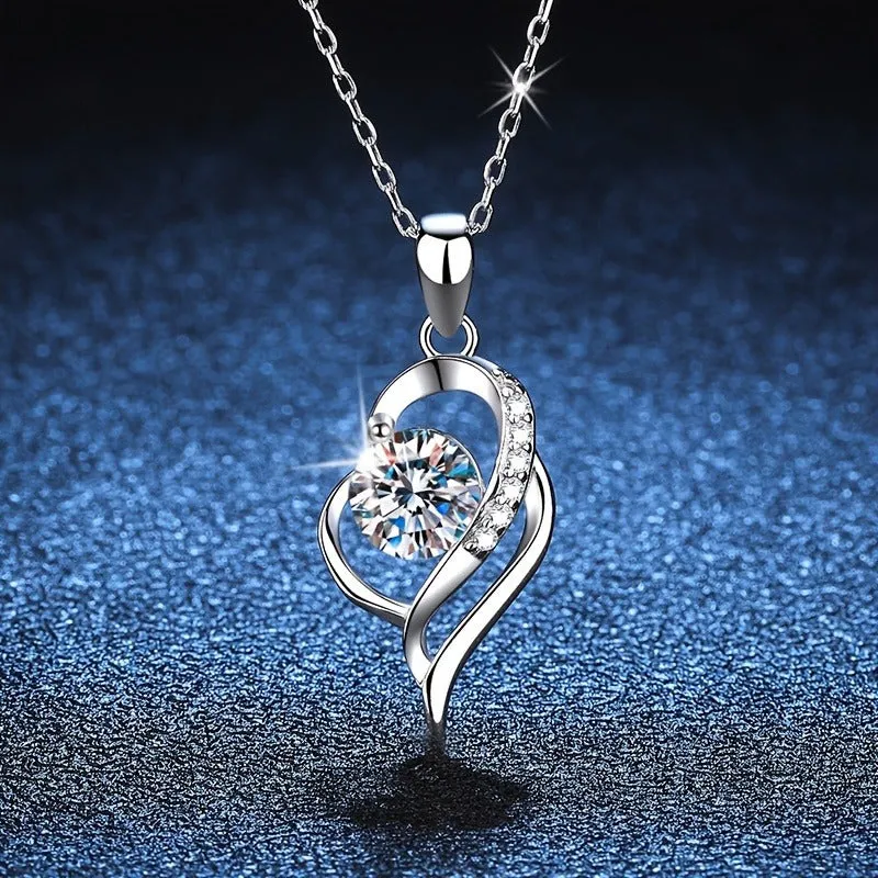 925 Silver Heart Necklace for Wife, Girlfriend - Birthday Anniversary Gift