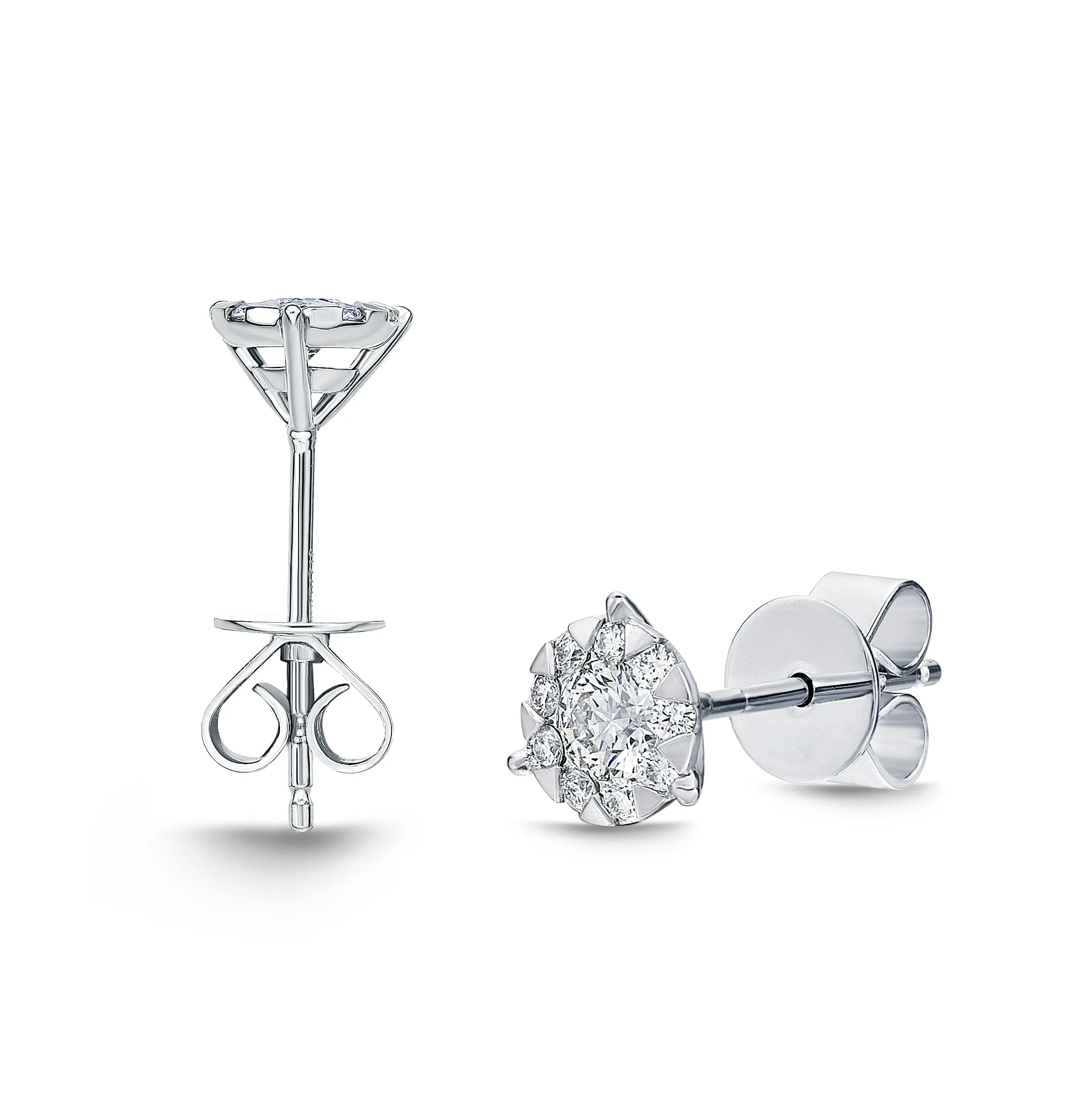 .95CTW DIAMOND BOUQUET  3 PRONG STUDS
