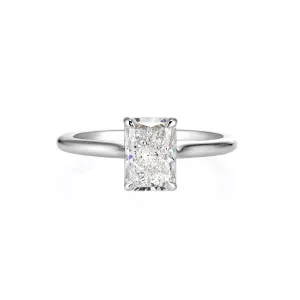 9ct White Gold Radiant Cut Lab Grown Diamond Solitaire Engagement Ring TDW= 0.74ct