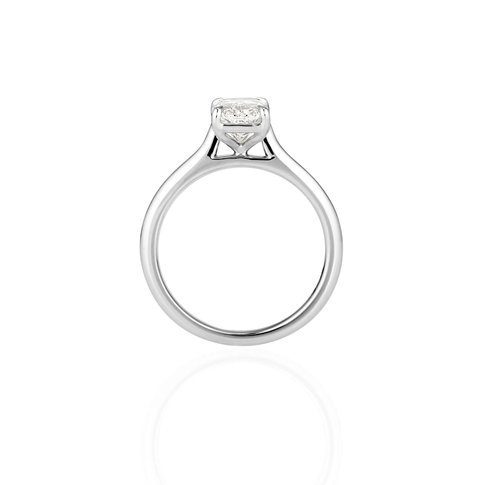 9ct White Gold Radiant Cut Lab Grown Diamond Solitaire Engagement Ring TDW= 0.74ct