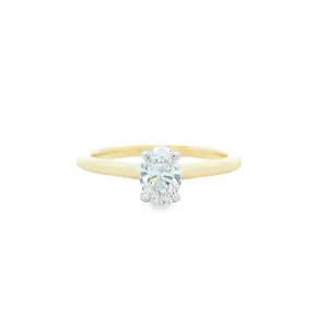 9ct Yellow & White Gold Oval Cut Lab Grown Diamond Eagle Claw Solitaire Ring TDW= 0.50ct