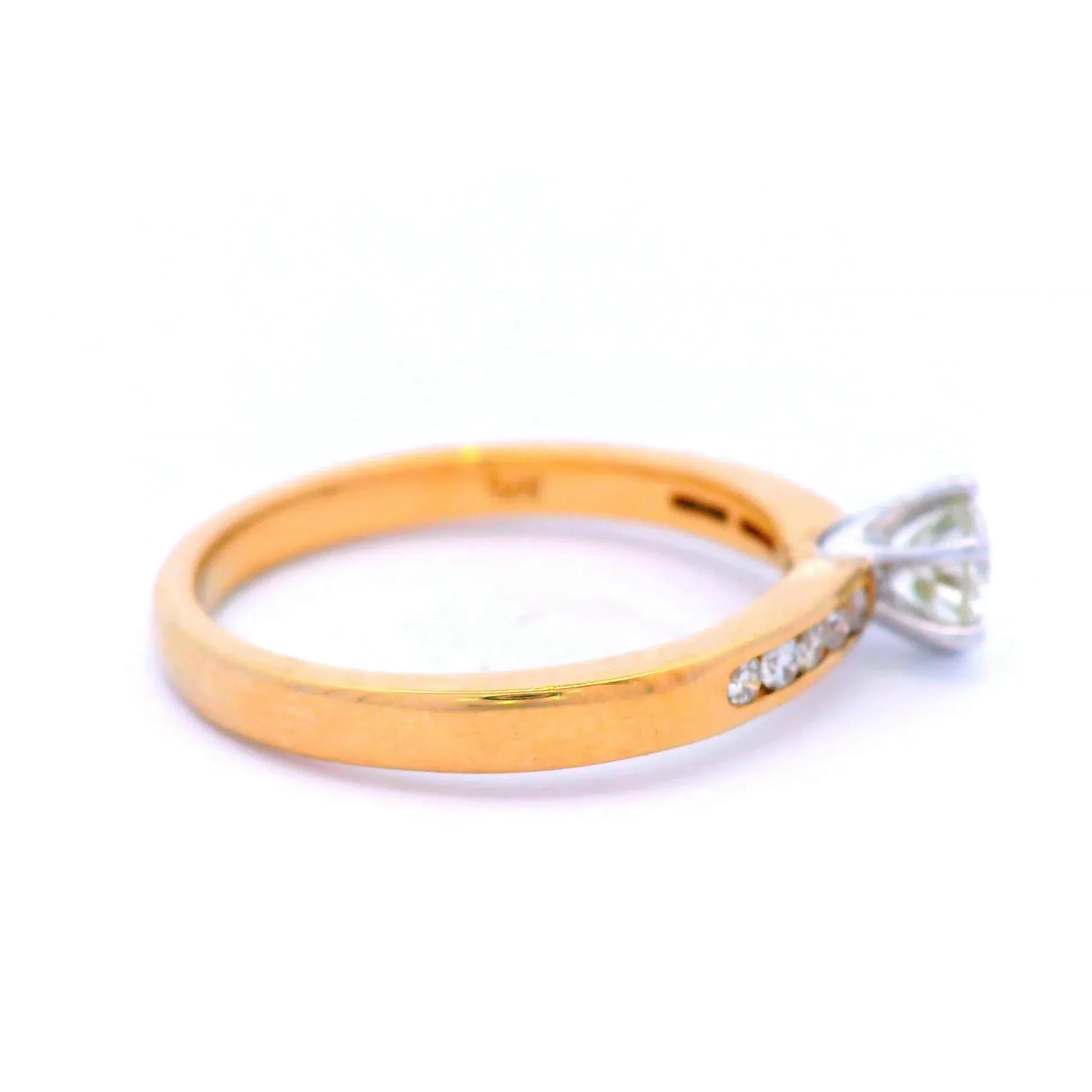 9ct Yellow/White Gold Diamond 6 Claw Engagement Ring