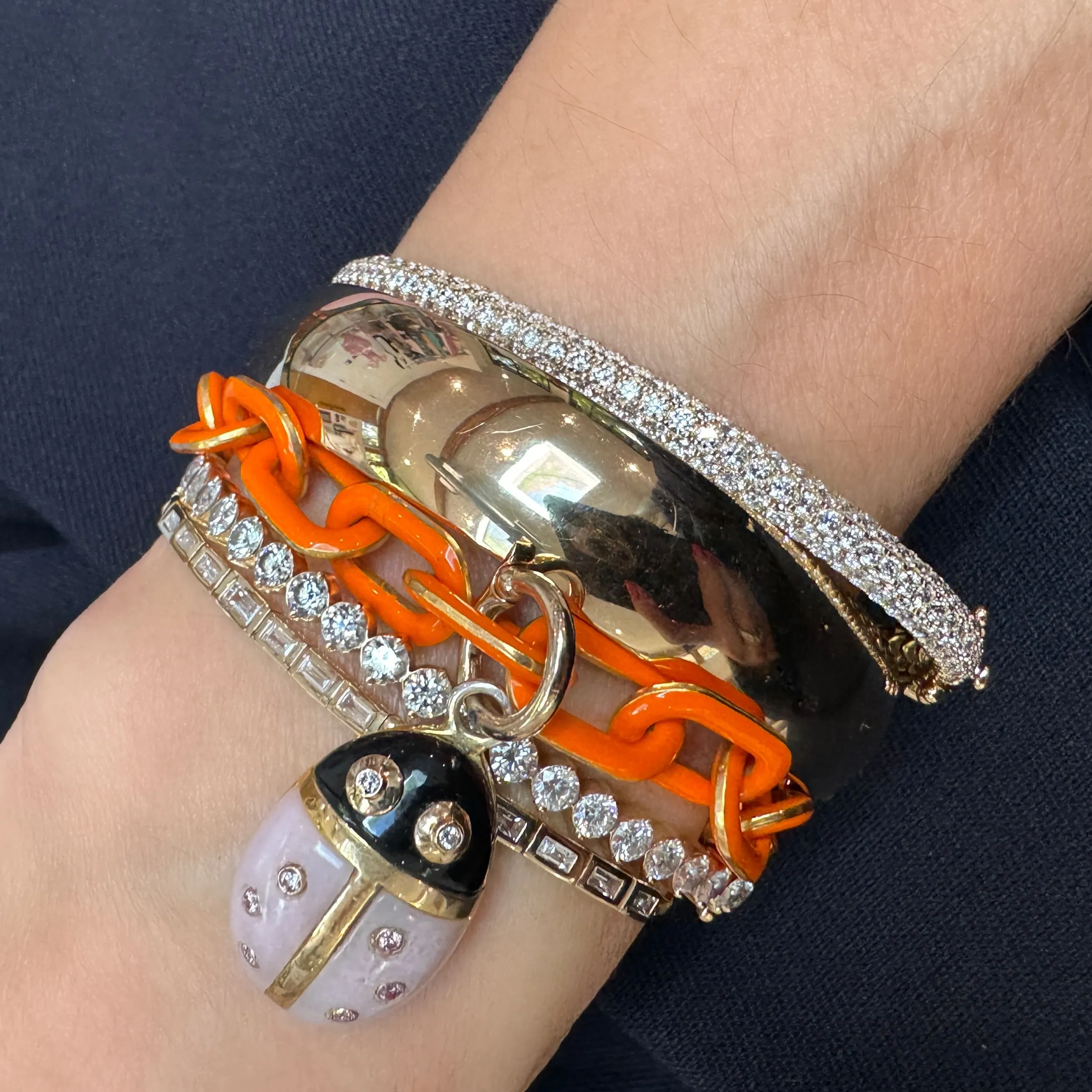 Adjustable Diamond Baguette Bezel Bracelet