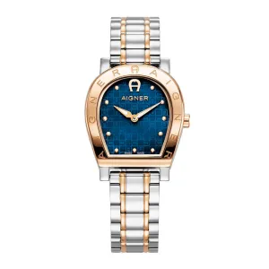 Aigner Daiana Ladies Blue Dial Silver/Rose Gold Stainless Steel Watch