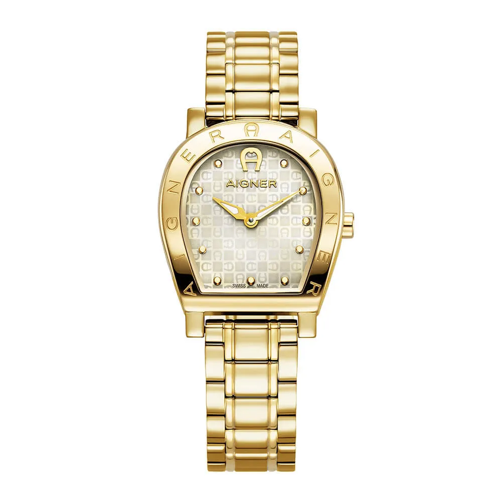 Aigner Daiana Ladies Gold Dial Gold Stainless Steel Watch