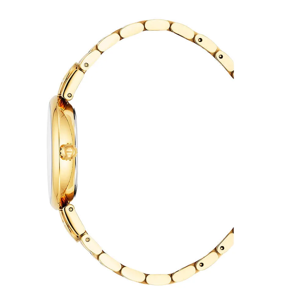 Aigner Dolce Ladies Gold MOP Dial Gold Stainless Steel Watch