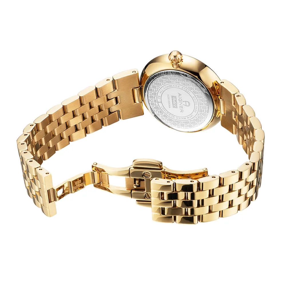 Aigner Dolce Ladies Gold MOP Dial Gold Stainless Steel Watch