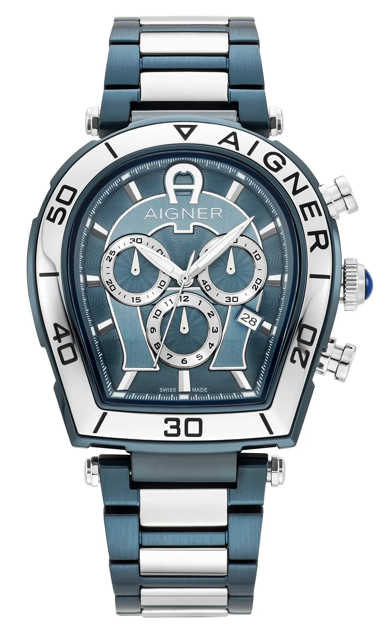 Aigner Trapani Chrono Gents Silver Blue Watch