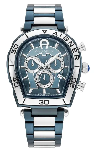 Aigner Trapani Chrono Gents Silver Blue Watch