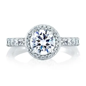 A.Jaffe Engagement Rings Halo Set Shared Prong Engagement Ring MES168/26