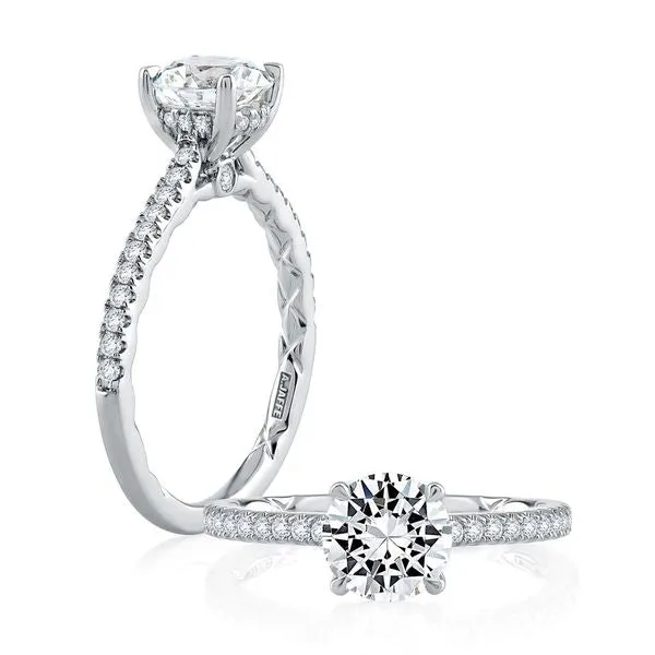 A.Jaffe Engagement Rings Peek-A-Boo Pave Profile Diamond Quilted Engagement Ring ME2029Q/124