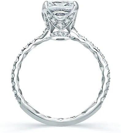 A.Jaffe French Pave Diamond Engagement Ring