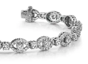 Almond Link Diamond Bracelet with 5.70 ct.(finished) 1.3mm, 3.2mm