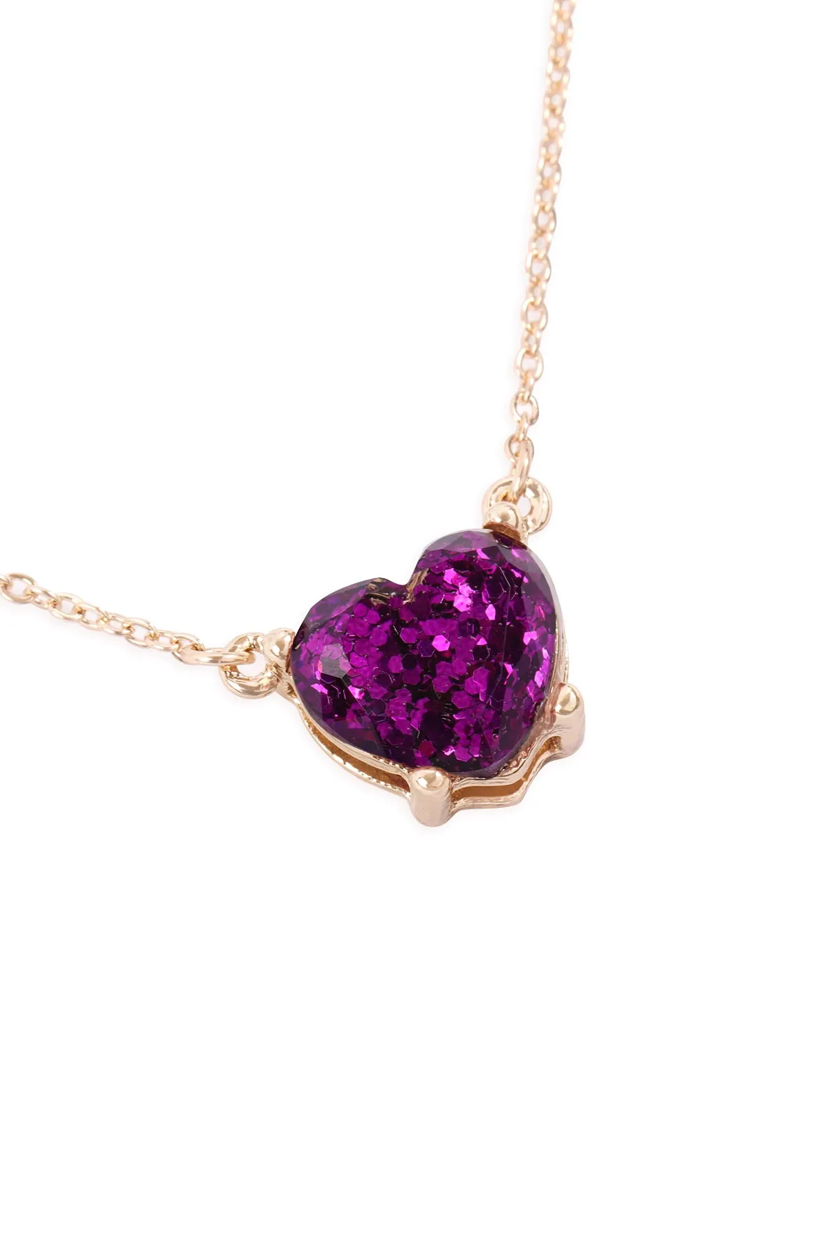 AN0105 - HEART GLITTER EPOXY NECKLACE