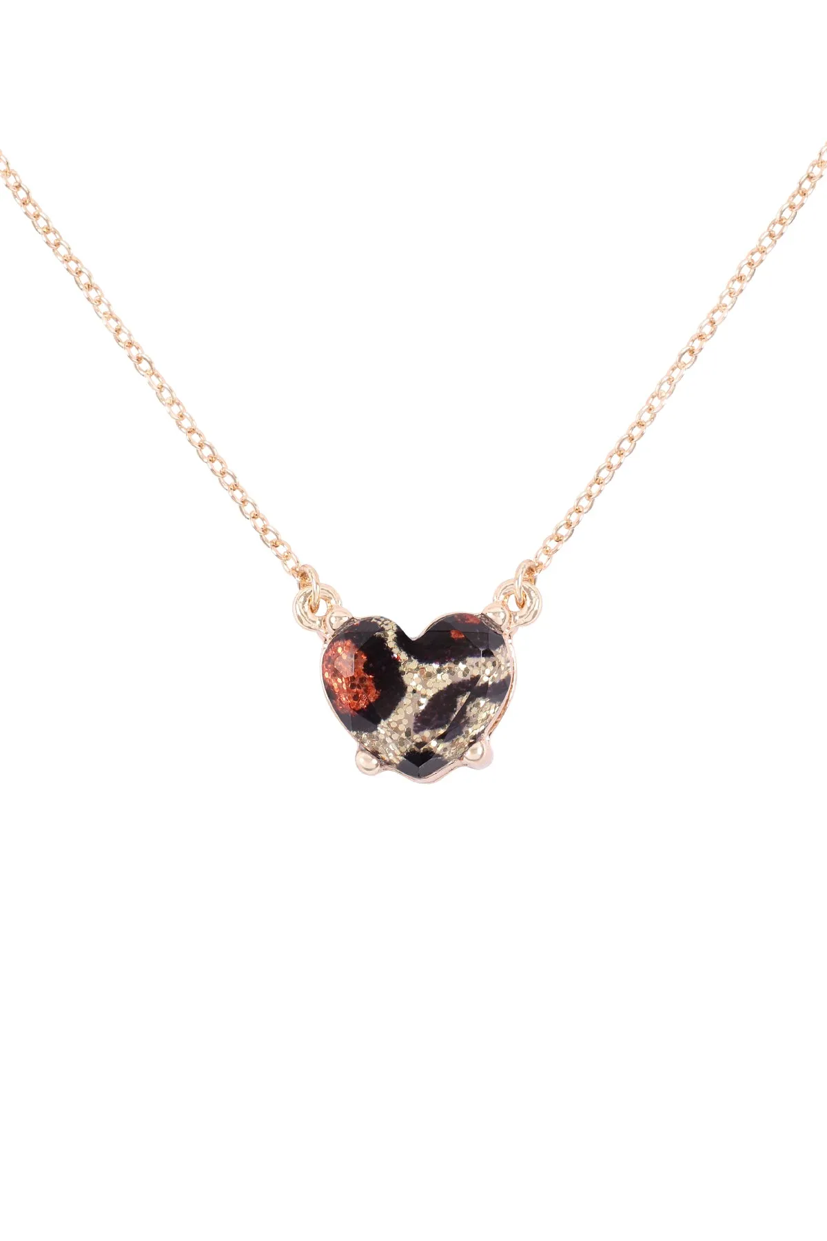 AN0105 - HEART GLITTER EPOXY NECKLACE