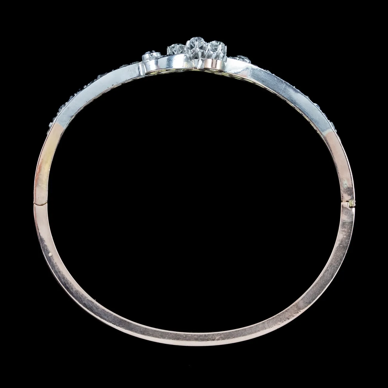 Antique Edwardian French Diamond Bangle Platinum 18ct Gold