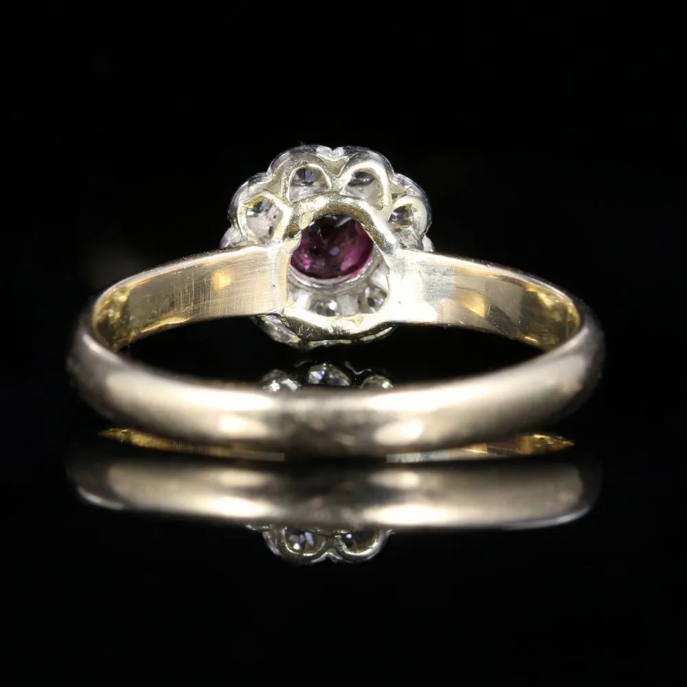 Antique Ruby Diamond Engagement Ring 18Ct Gold Dated Chester 1903
