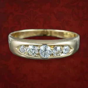 Antique Victorian Diamond Five Stone Band Ring 0.36ct Total