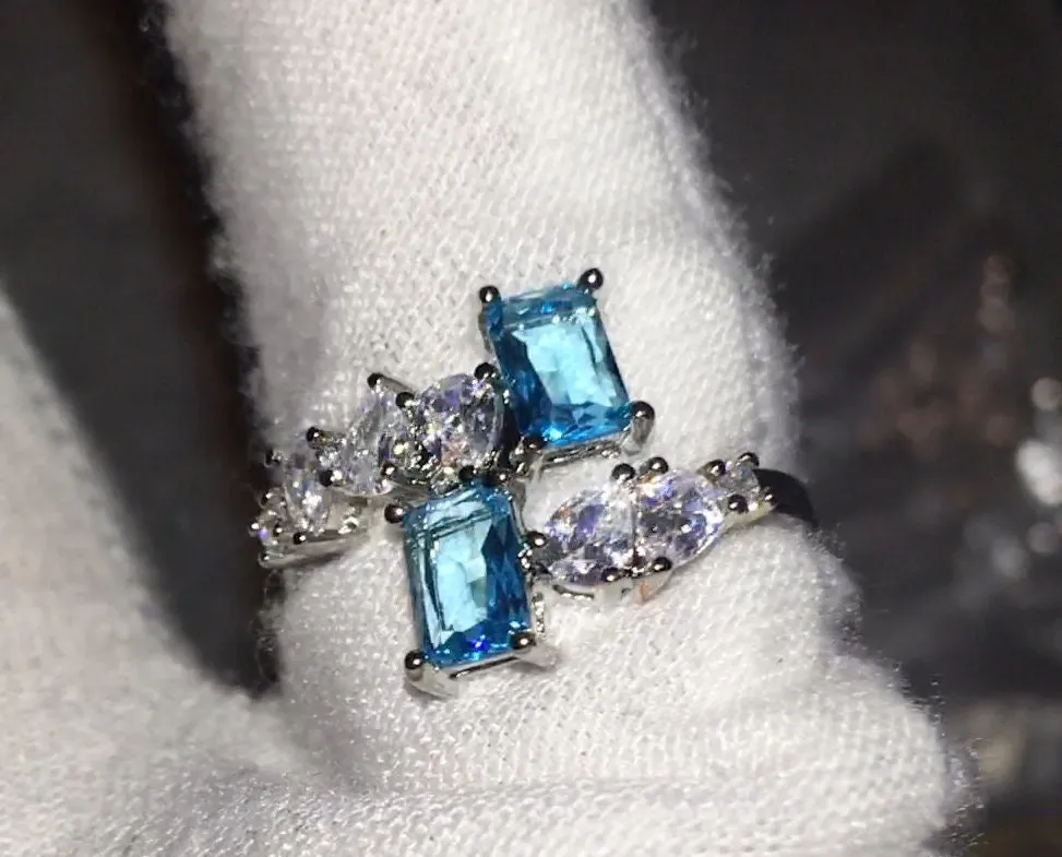 Aquamarine Ring | Aquamarine Diamond Ring | Aquamarine Emerald Ring |  Aquamarine Engagement Ring | Blue Diamond Ring | Blue Tourmaline Ring