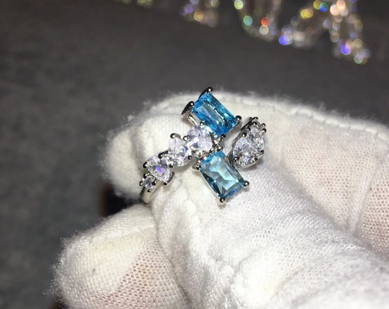 Aquamarine Ring | Aquamarine Diamond Ring | Aquamarine Emerald Ring |  Aquamarine Engagement Ring | Blue Diamond Ring | Blue Tourmaline Ring