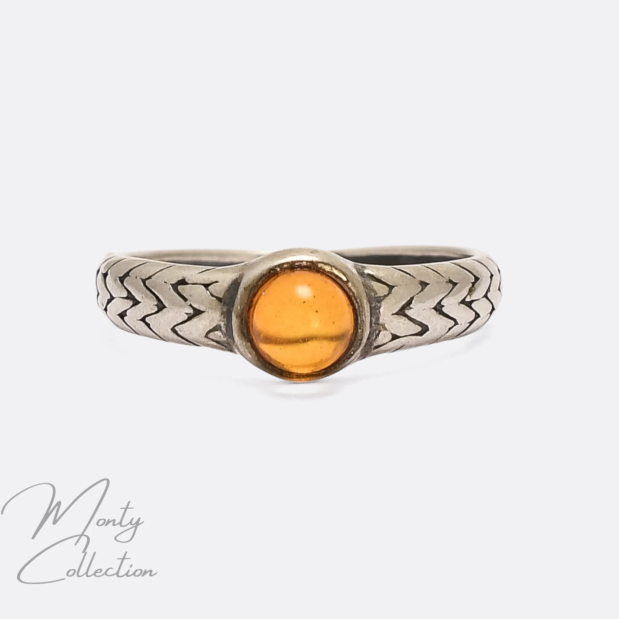 Art Deco Amber Solitaire Ring