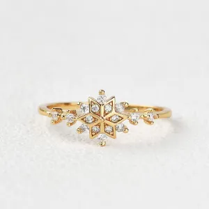 Art-Deco Floral Petite Ring