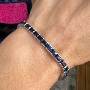 Art Deco French Cut Sapphire Tennis Bracelet