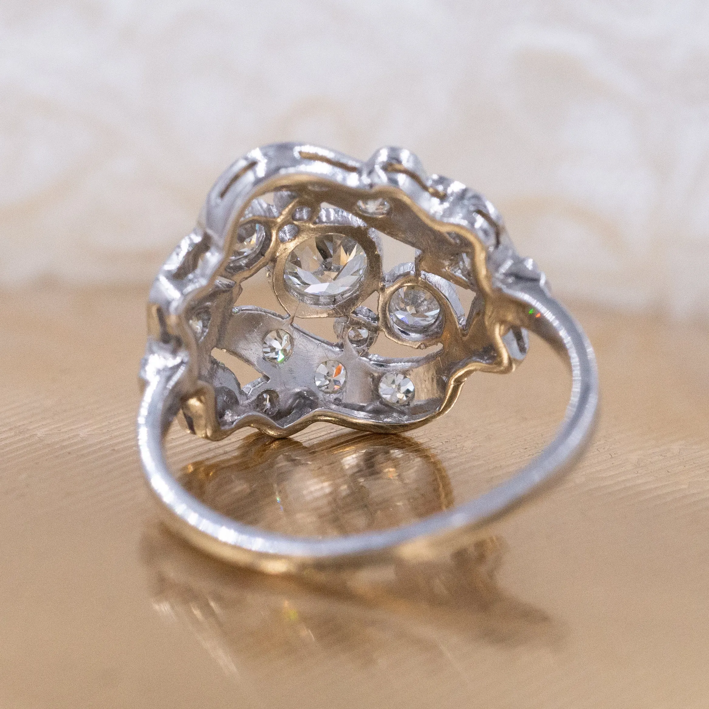 Art Deco Platinum & Diamond Cocktail Ring
