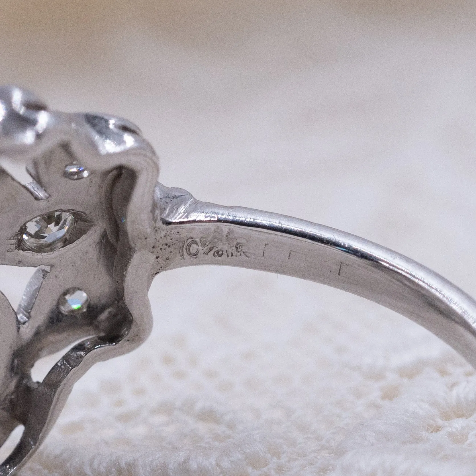 Art Deco Platinum & Diamond Cocktail Ring