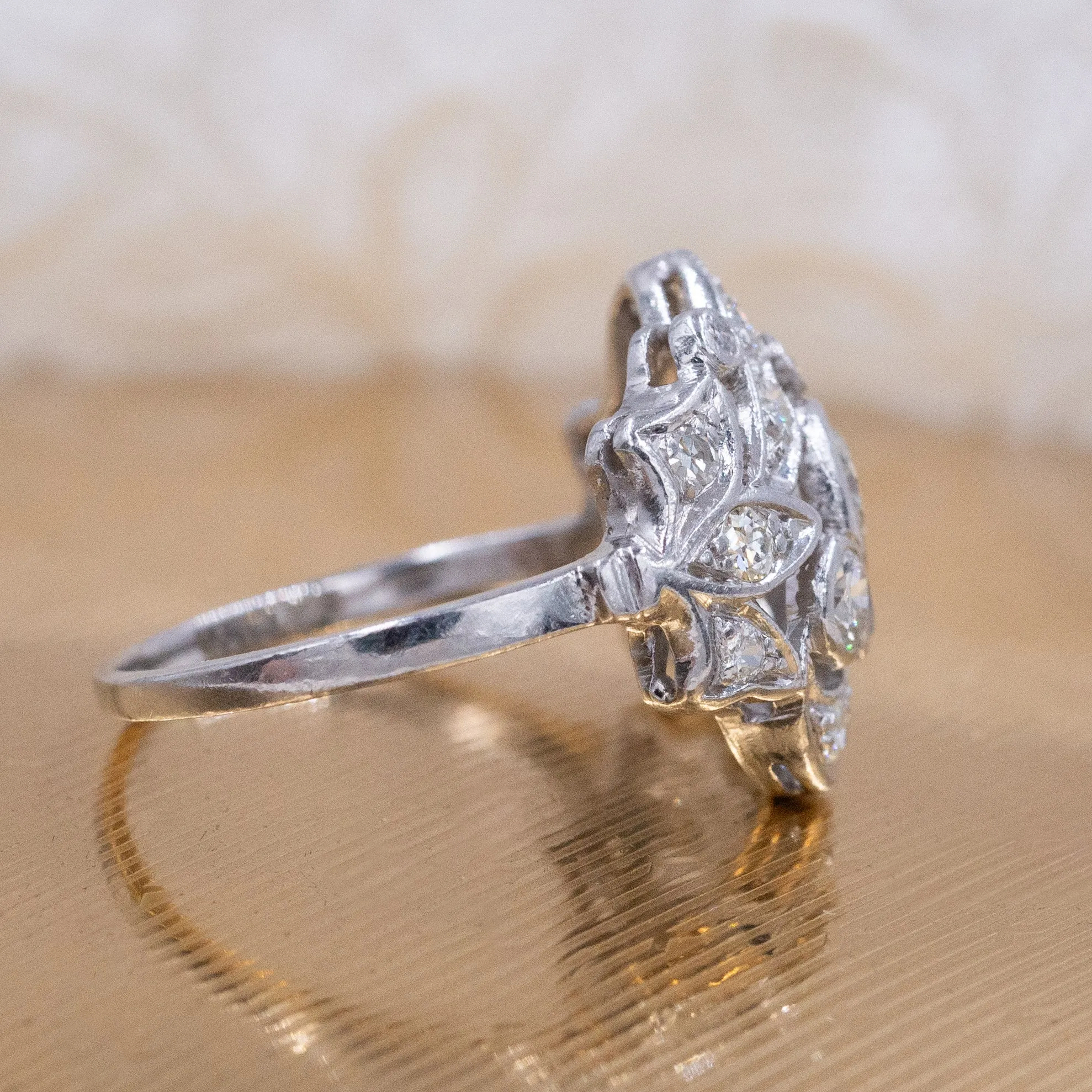 Art Deco Platinum & Diamond Cocktail Ring