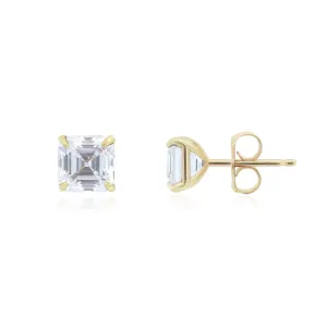 Asscher Cut Diamond Stud Earrings