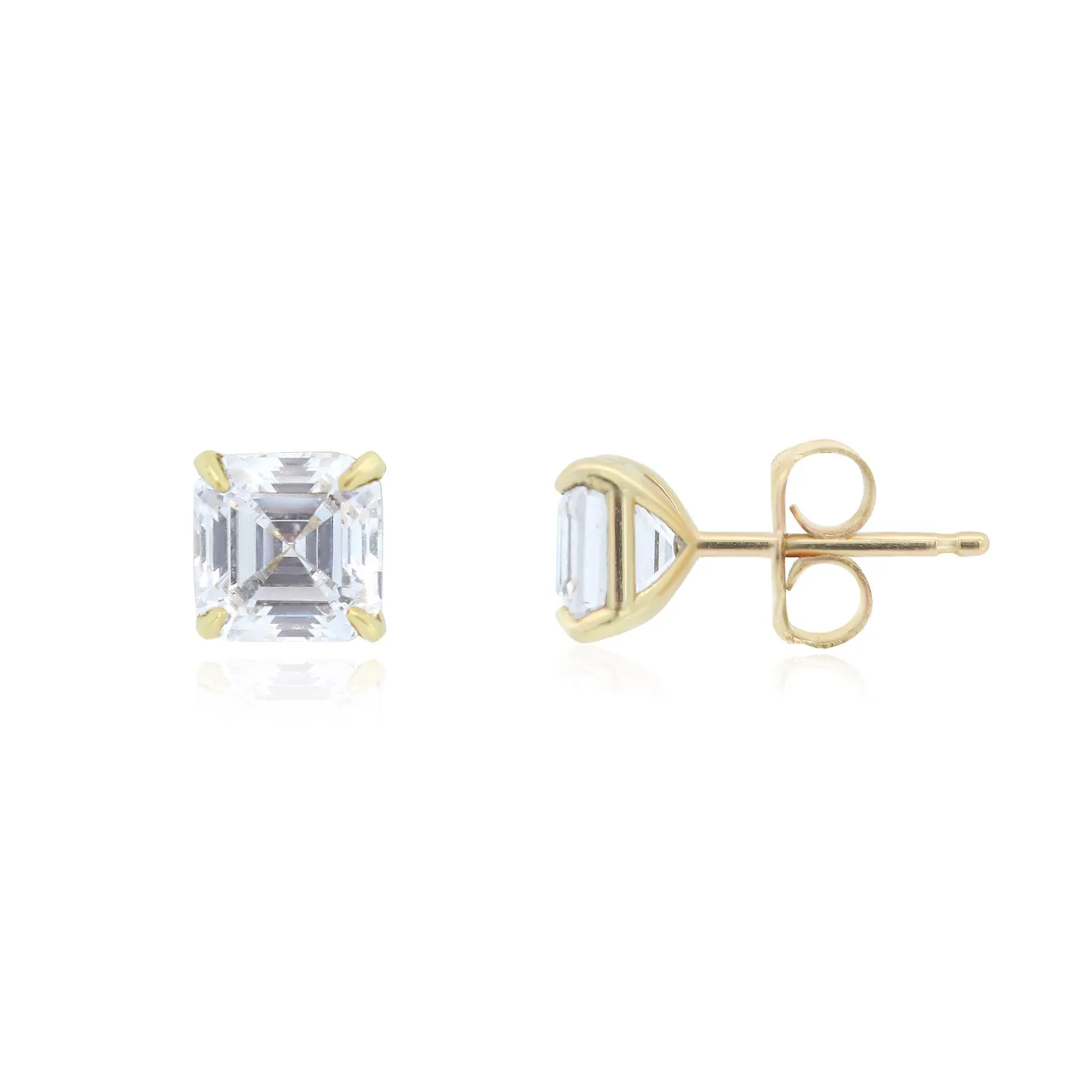 Asscher Cut Diamond Stud Earrings