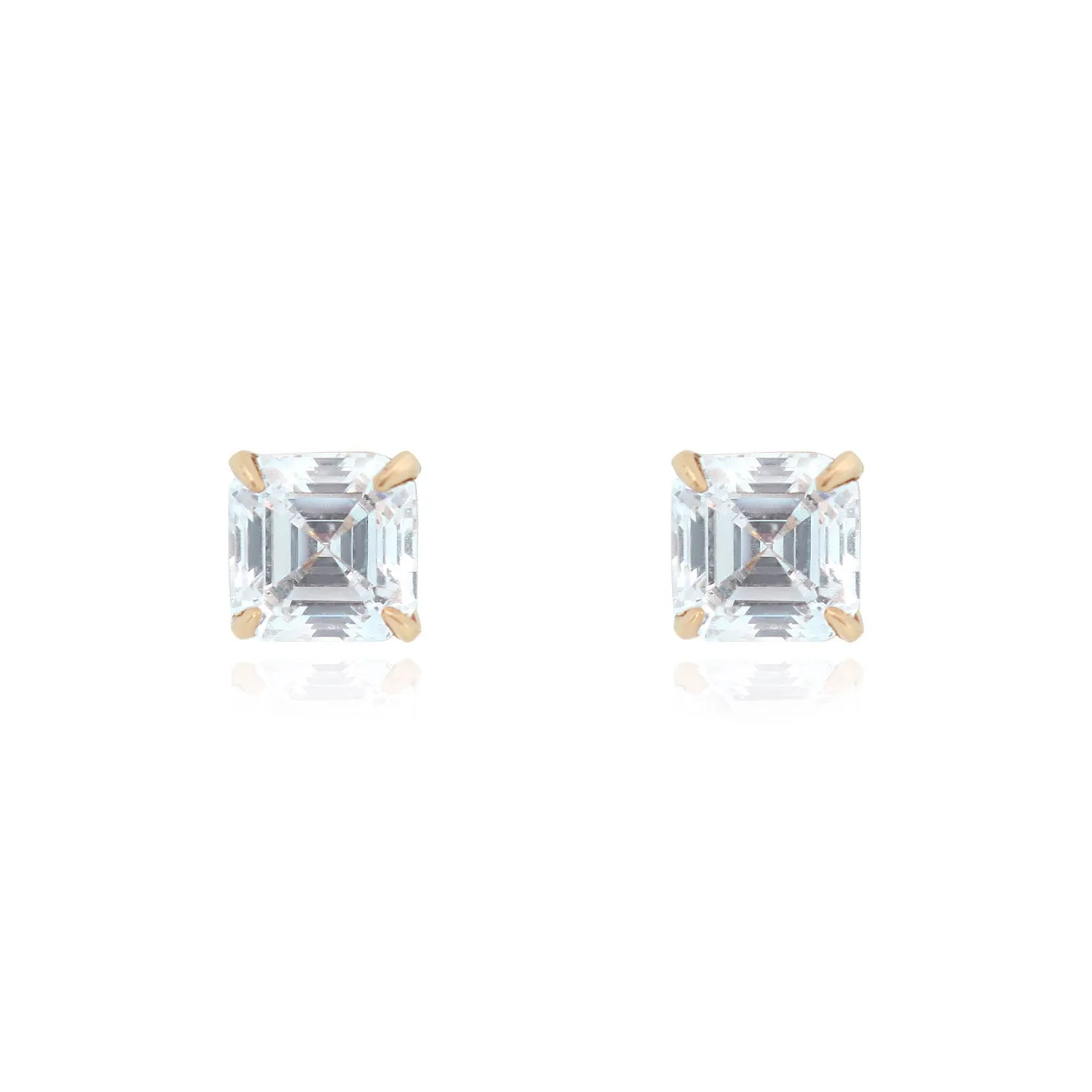 Asscher Cut Diamond Stud Earrings