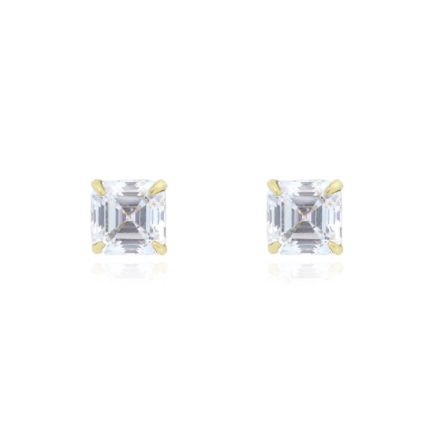 Asscher Cut Diamond Stud Earrings