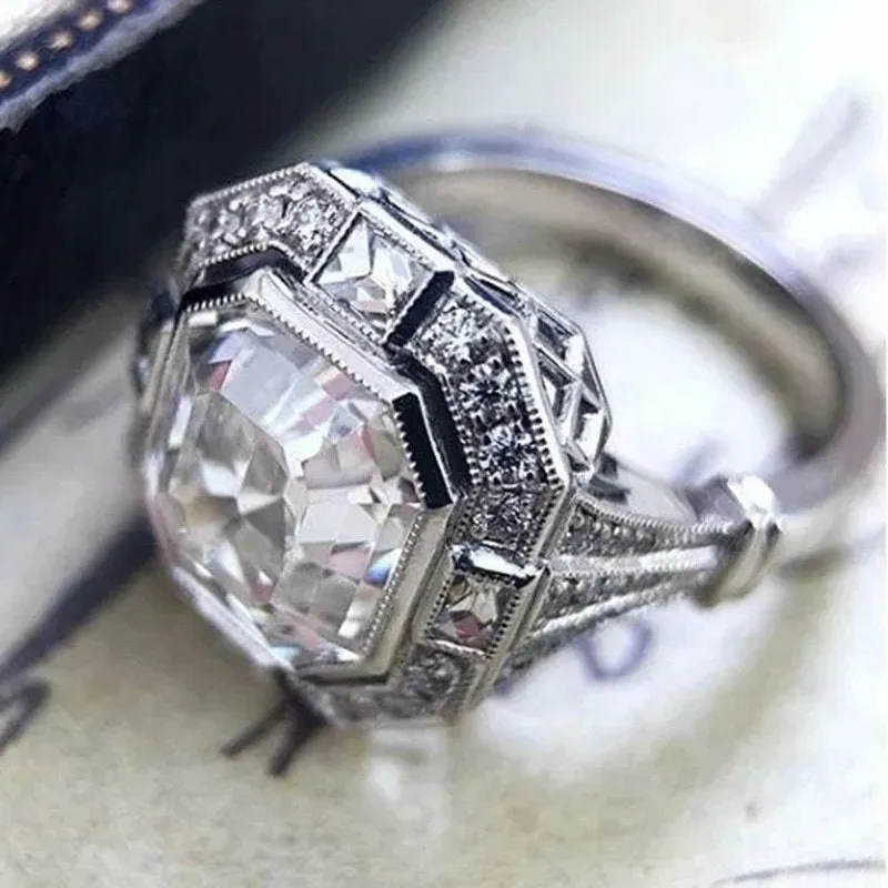 Asscher Diamond Ring | Vintage Diamond Ring