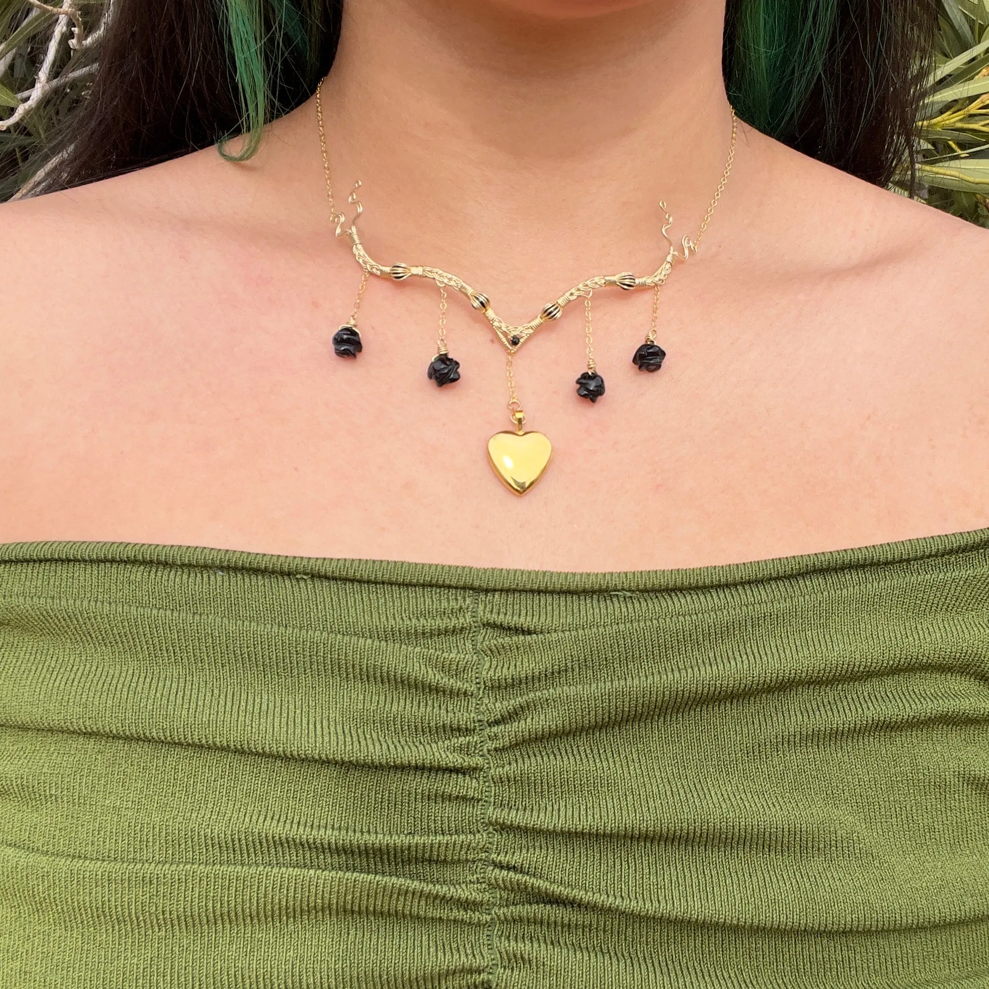 Astraea Lovers Locket Black Onyx 14KGF ✵ READY TO SHIP ✵