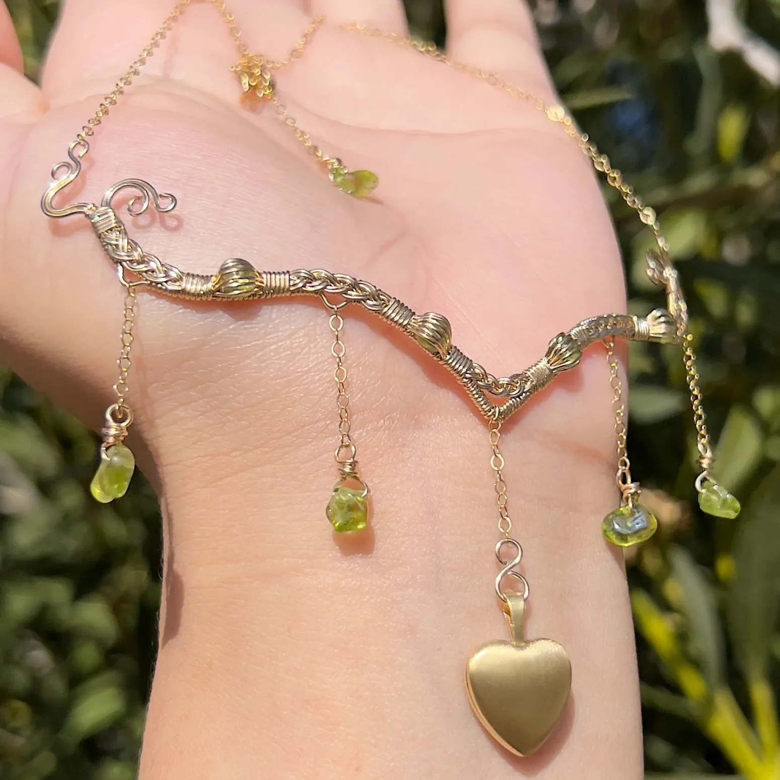 Astraea Lovers Locket Peridot 14KGF or .925 Sterling Silver ✵