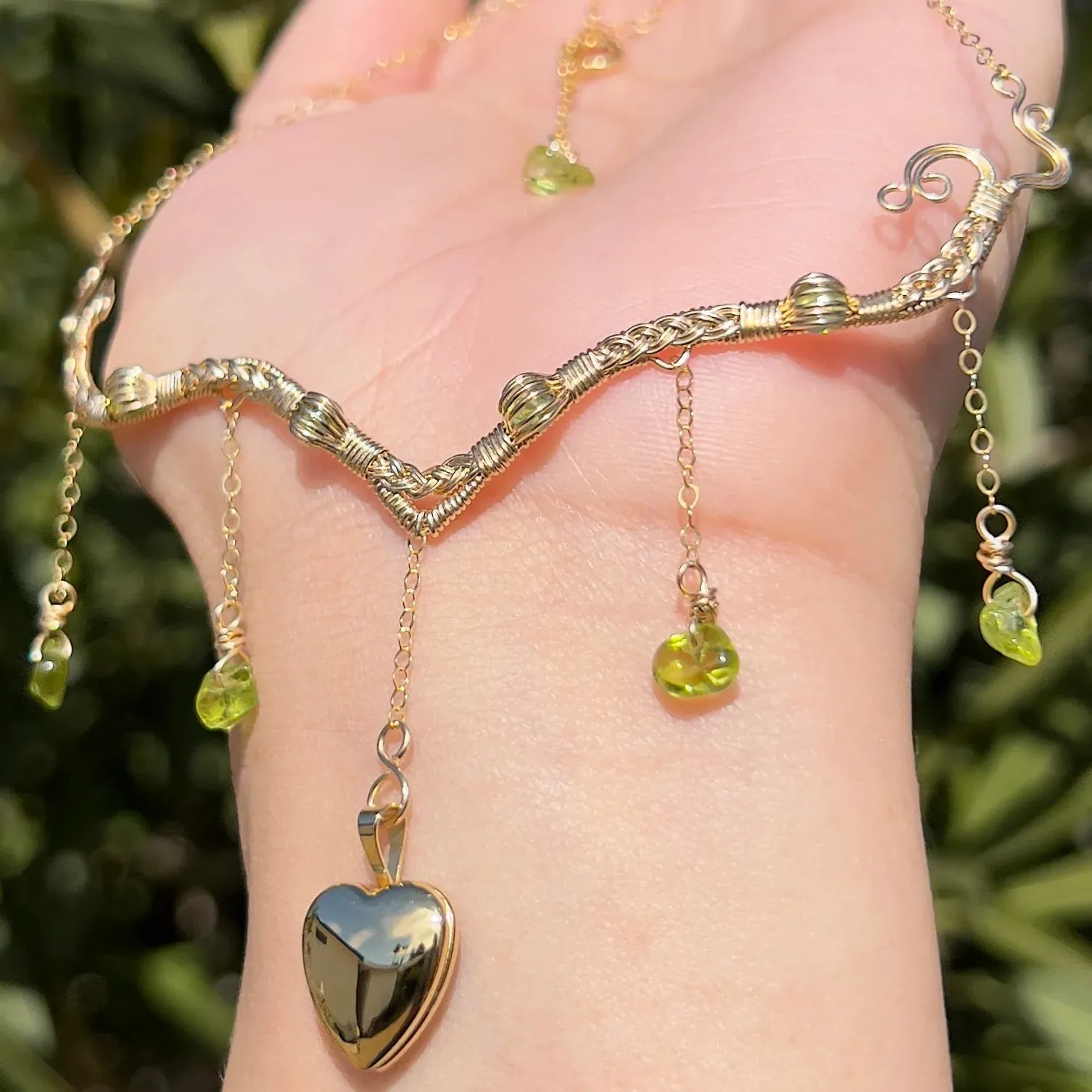 Astraea Lovers Locket Peridot 14KGF or .925 Sterling Silver ✵