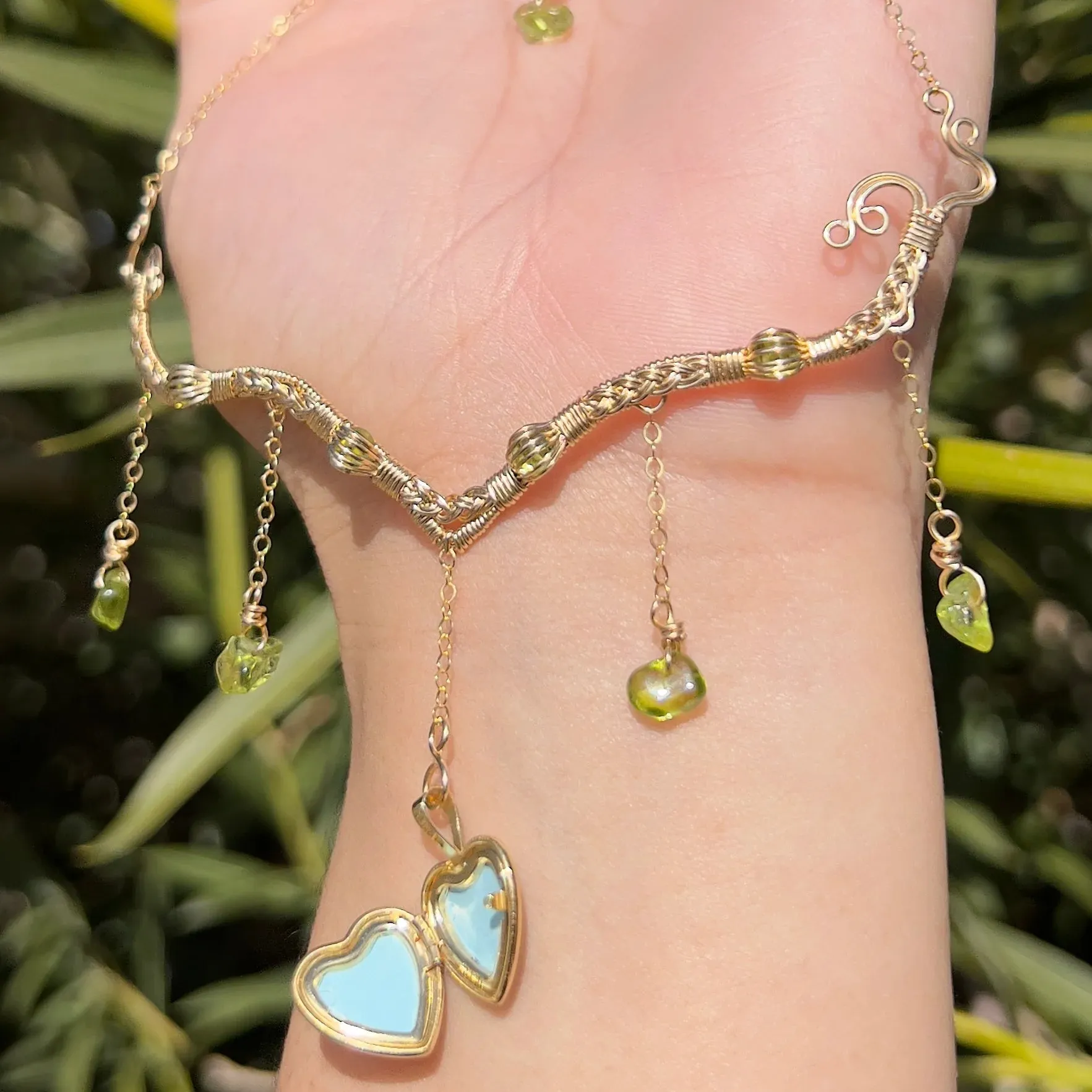 Astraea Lovers Locket Peridot 14KGF or .925 Sterling Silver ✵