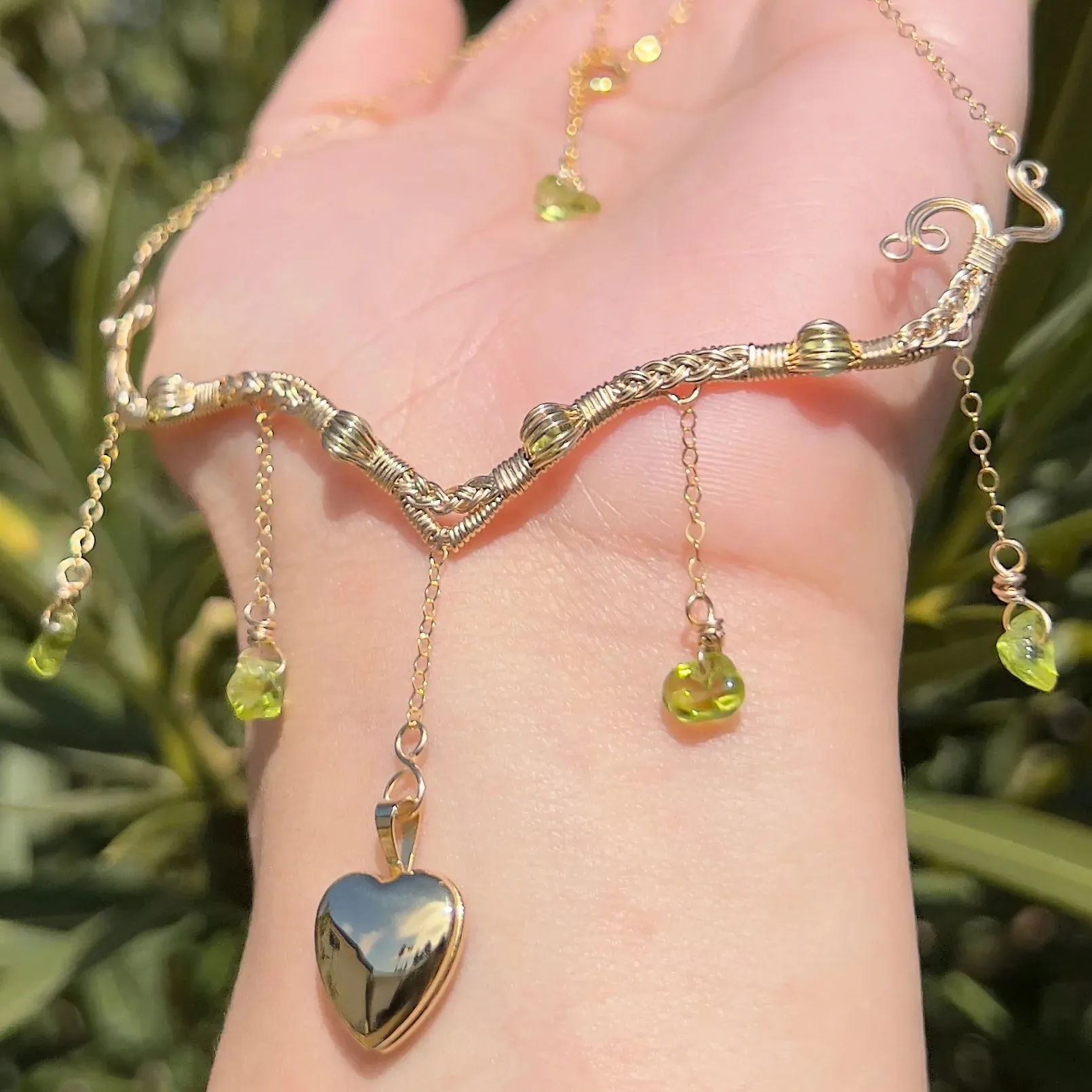 Astraea Lovers Locket Peridot 14KGF or .925 Sterling Silver ✵