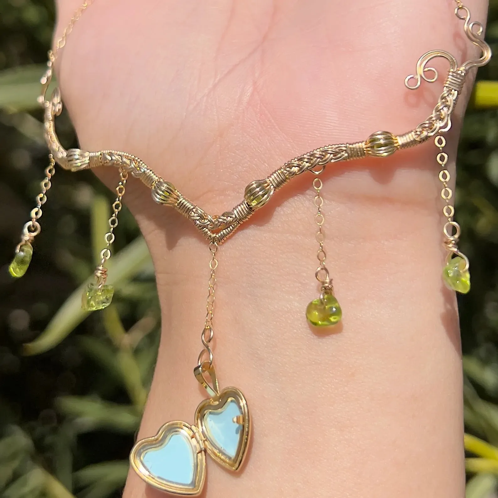 Astraea Lovers Locket Peridot 14KGF or .925 Sterling Silver ✵