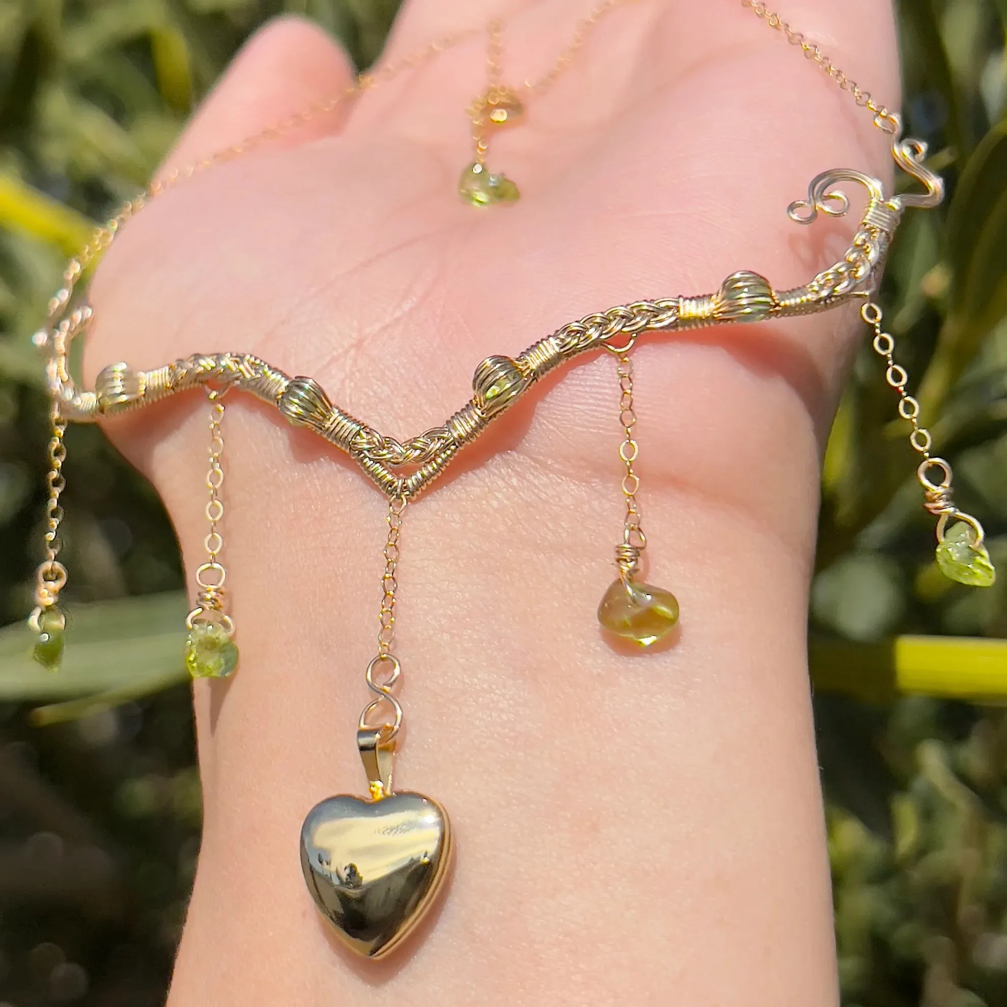 Astraea Lovers Locket Peridot 14KGF or .925 Sterling Silver ✵