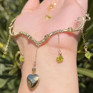 Astraea Lovers Locket Peridot 14KGF or .925 Sterling Silver ✵