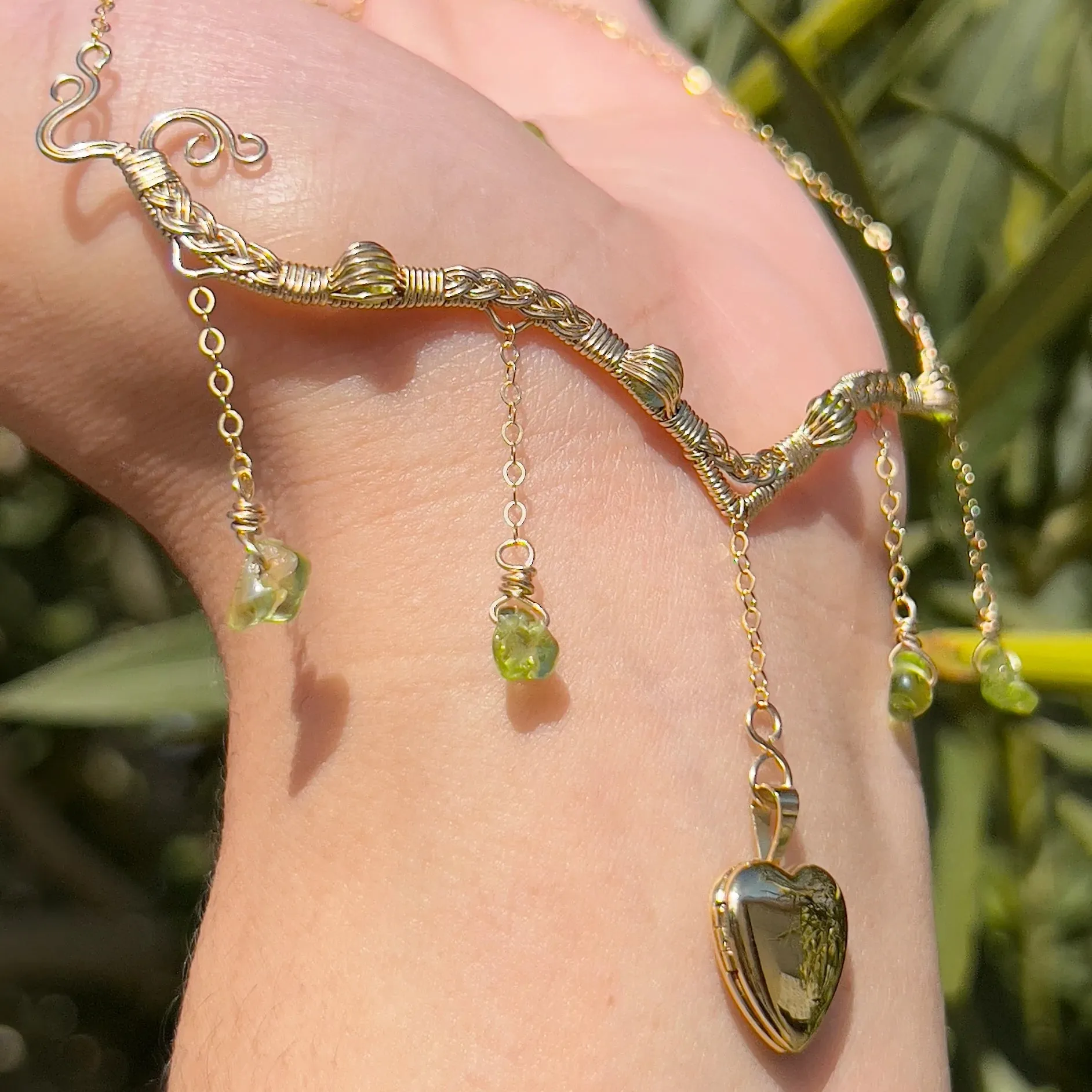 Astraea Lovers Locket Peridot 14KGF or .925 Sterling Silver ✵