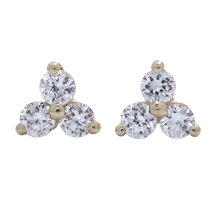 Aukera - Three Diamond Triangle Studs