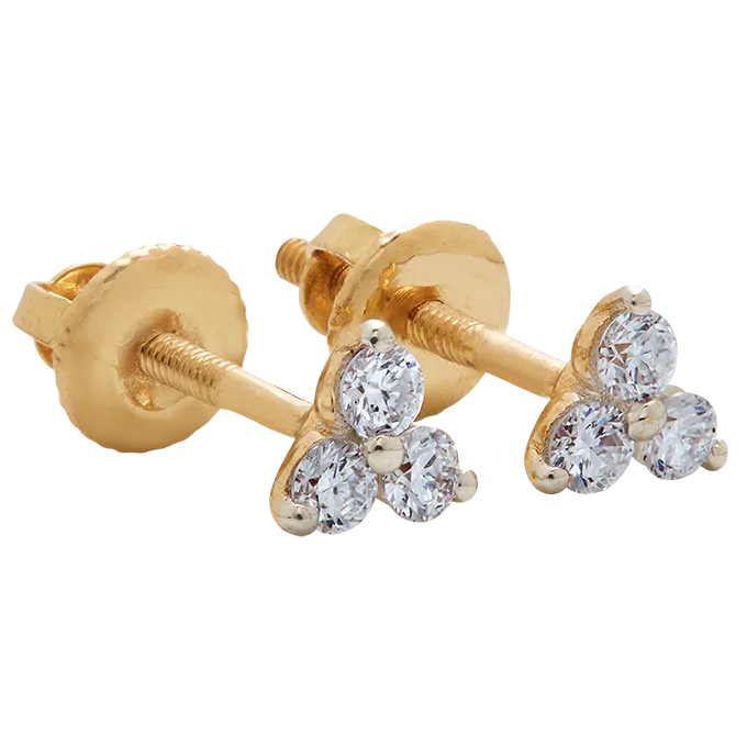 Aukera - Three Diamond Triangle Studs