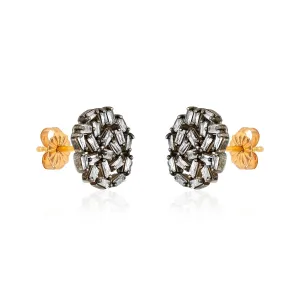 Baguette Circle Silver Studs II